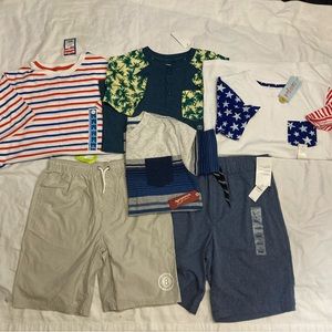 3-28 Big boys summer clothes lot t shirts shorts Large XL 10 12 14 16 NWT